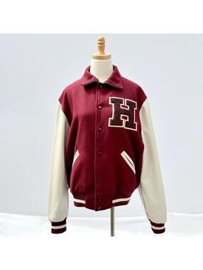 Vintage Wool Leather Harvard Varsity Letterman Jacket Medium Dehen